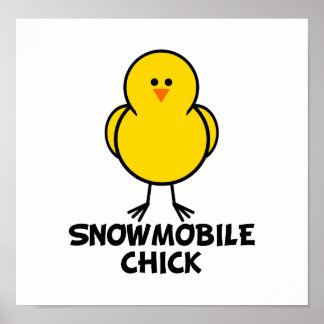 Snowmobile Chick Poster