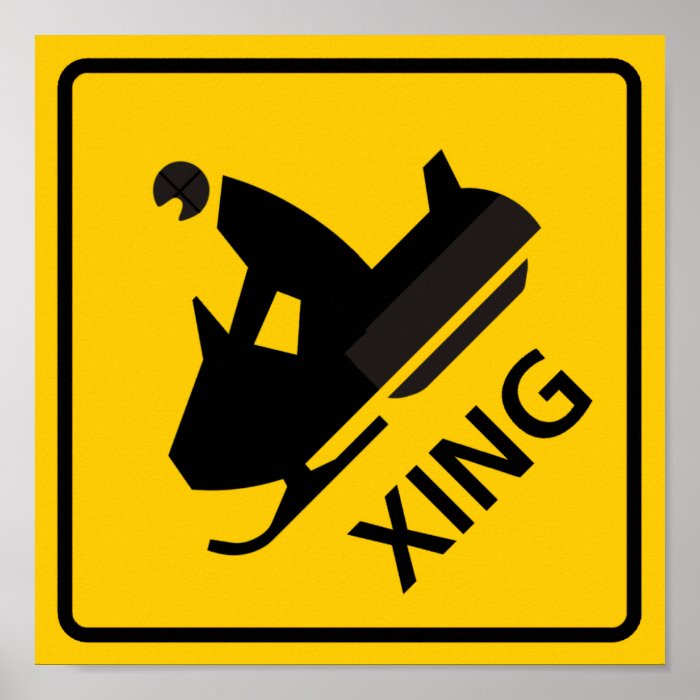 Snowmobile Crossing Highway Sign Print