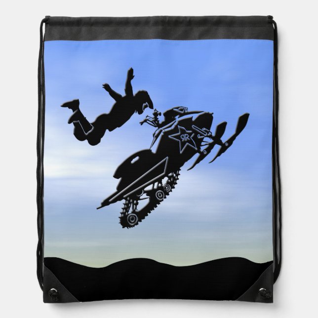 Snowmobile Drawstring Bag (Front)