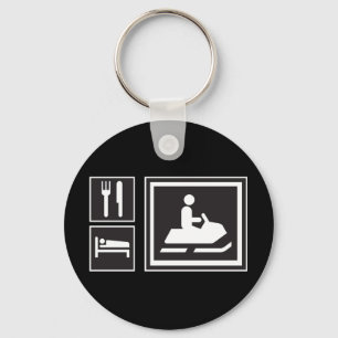 Snowmobile Fanatic - Eat, sleep, go snowmobiling! Keychain