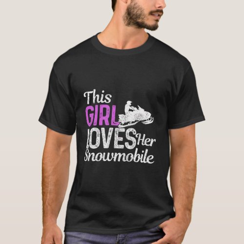 Snowmobile Girl Funny Motor Sled Snowmobiling Gift T_Shirt