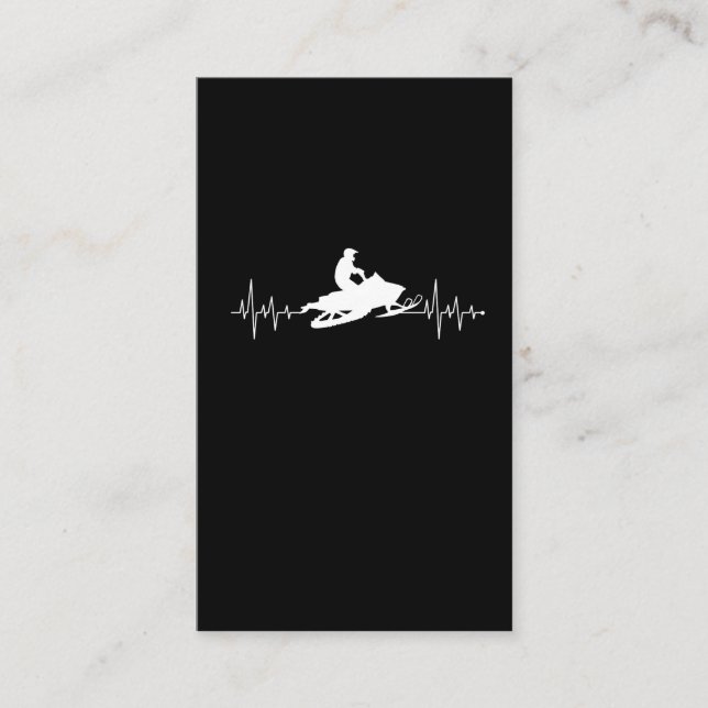 Snowmobile Heartbeat Winter Sport Motor Sled Business Card (Front)