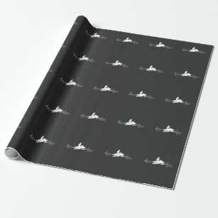 Snowmobile Heartbeat Winter Sport Motor Sled Wrapping Paper