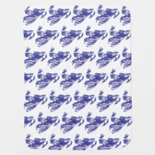 Snowmobile in Blue Camouflage Baby Blanket