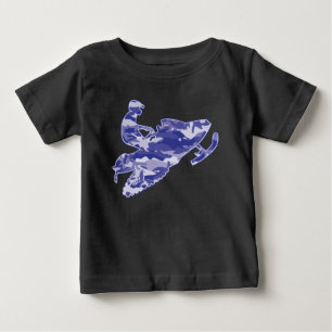 Snowmobile in Blue Camouflage Baby T-Shirt