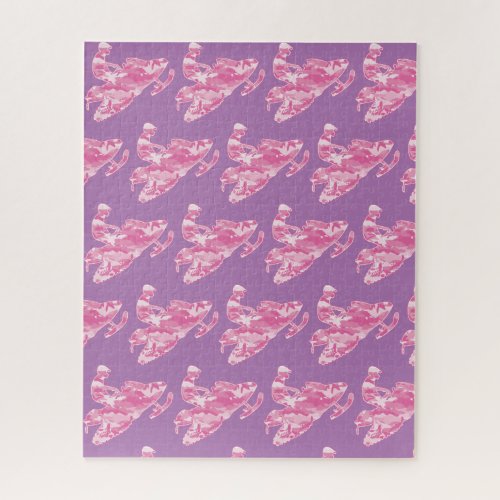 Snowmobile in Pink Camouflage Jigsaw Puzzle