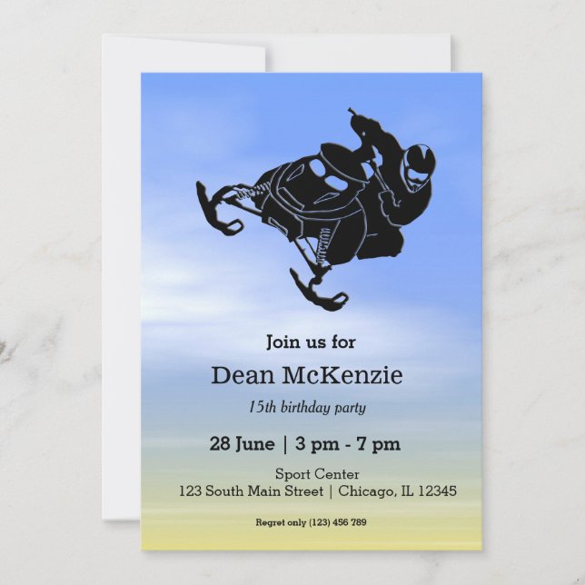 Snowmobile Invitation (Front)