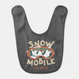 Snowmobile Is My Therapy Mountain Snow Ski Google  Baby Bib