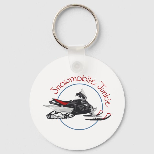 Snowmobile Junkie Keychain (Front)