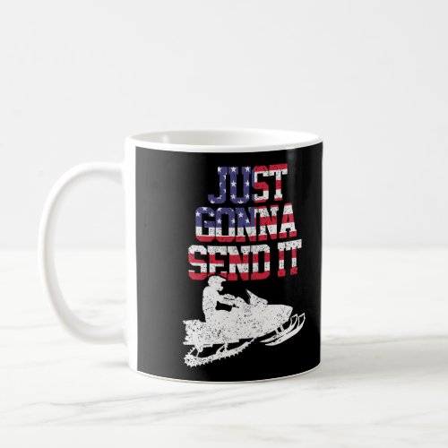 Snowmobile Just Gonna Send It Funny Motor Sled Gif Coffee Mug