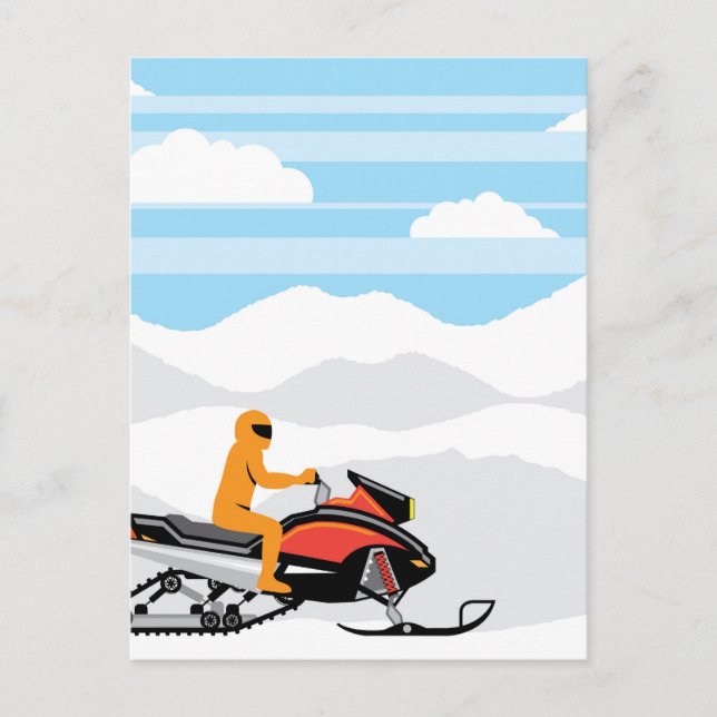 Snowmobile landscape postcard (Front)