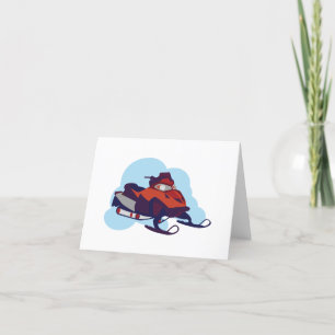 Snowmobile Letterpress Thank You Card