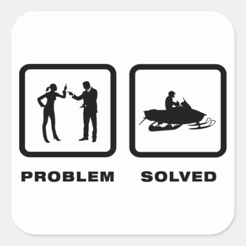 Snowmobile Lover Square Sticker