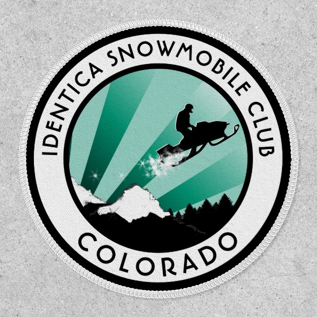SNOWMOBILE powder trail club patch with location (Front)