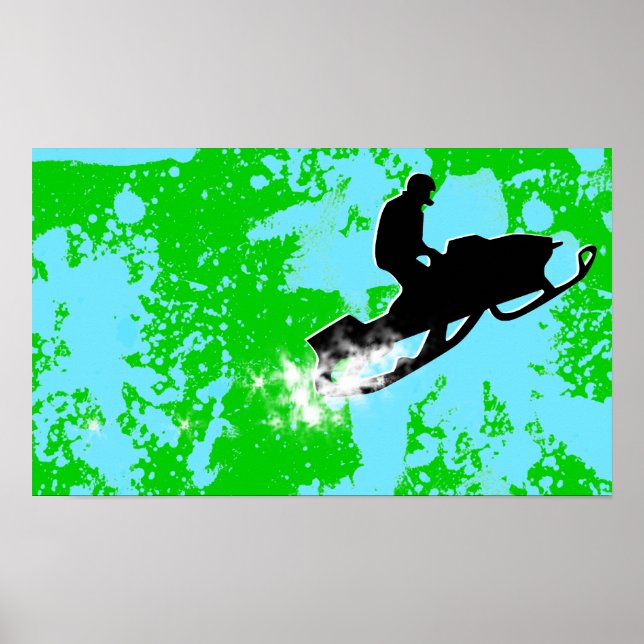 snowmobile. powder trail. poster (Front)