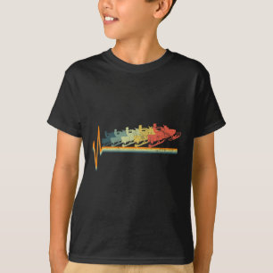Snowmobile Retro Heartbeat Vintage Love Gift T-Shirt