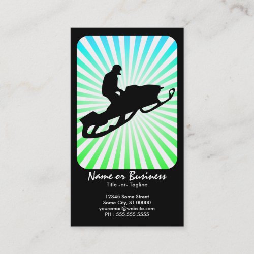 snowmobile : retro rays : business card