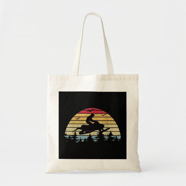 Snowmobile Retro Snowmobile Mountain Snowmobiling  Tote Bag (Front)