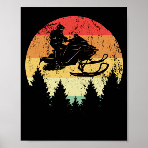 Snowmobile Retro Style Snow Winter Vintage Poster