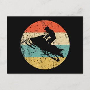 Snowmobile Retro Style Snowmobiling Postcard