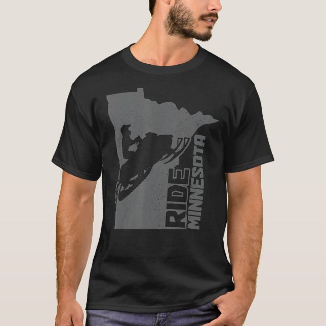 Snowmobile Ride Minnesota Snowmobiling Motor Sled  T-Shirt (Front)