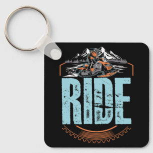 Snowmobile Ride Snowmobiling Winter Adventure Spor Keychain