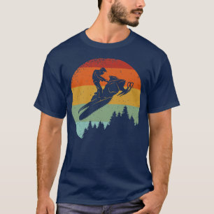 Snowmobile Riding Snowmobiler Retro Vintage Winter T-Shirt