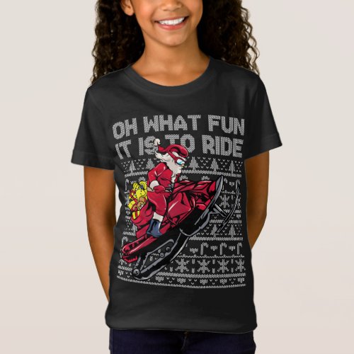 Snowmobile Santa Claus Oh What Fun It Is To Ride C T_Shirt