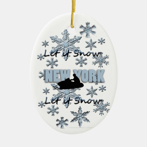 Snowmobile Snow New York  Christmas Ornament