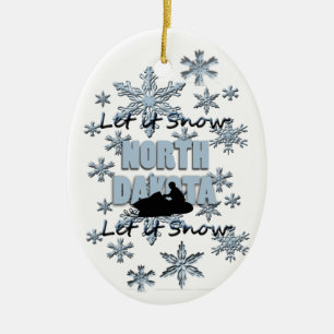 Snowmobile Snow North Dakota Christmas Ornament