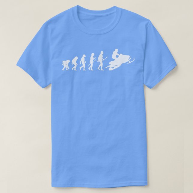 Snowmobile Snowmobiler Human Evolution Snowmobilin T-Shirt (Design Front)