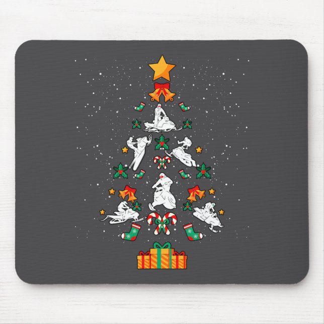 Snowmobile Snowmobiling Christmas Tree Xmas  Mouse Pad (Front)