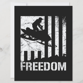 Snowmobile Snowmobiling Freedom Flag