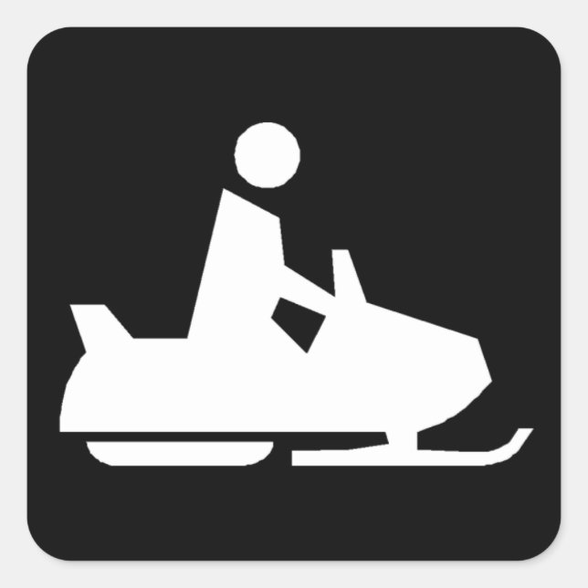 Snowmobile Square Sticker (Front)