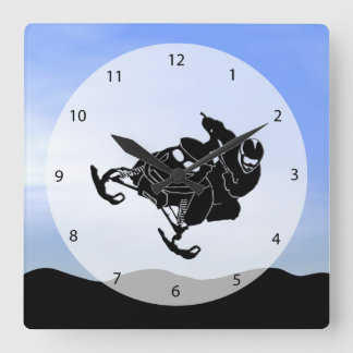 Snowmobile Square Wall Clock