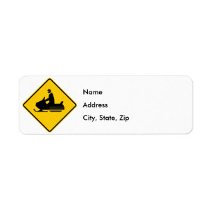 Snowmobile Traffic Highway Sign Label