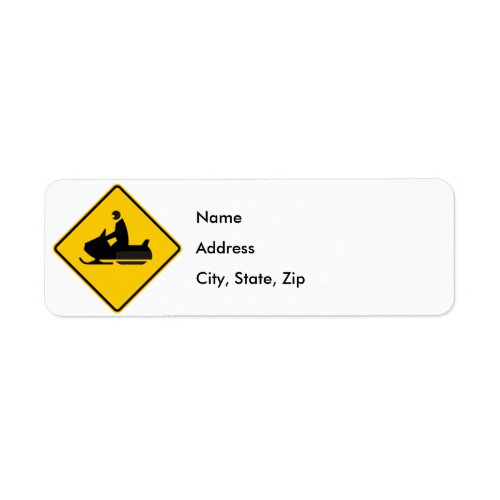 Snowmobile Traffic Highway Sign Label