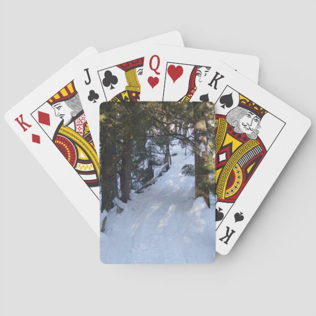 Snowmobile Trail-Birthday Poker Cards (Back)
