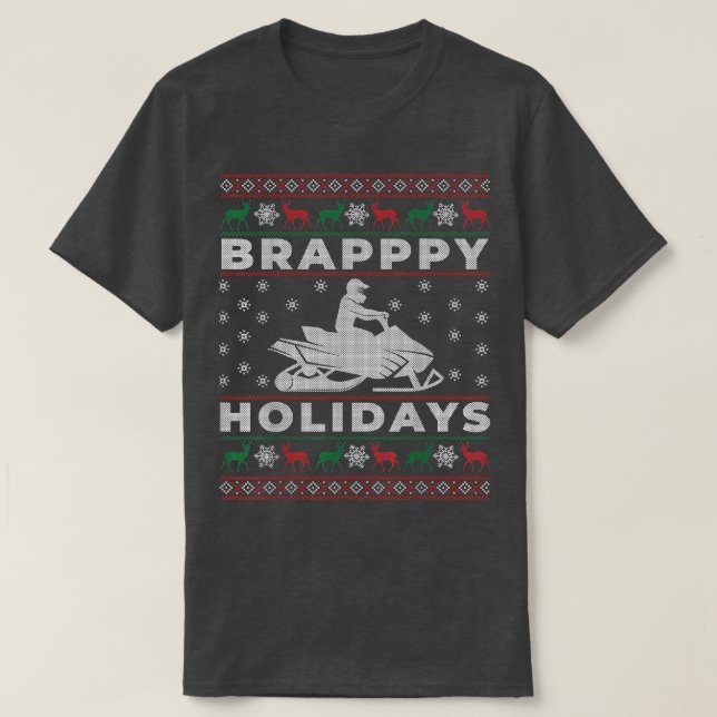 Snowmobile Ugly Christmas Sweater Gift for Snowmob (Design Front)