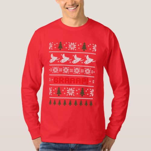 SNOWMOBILE UGLY CHRISTMAS SWEATER PATTERN