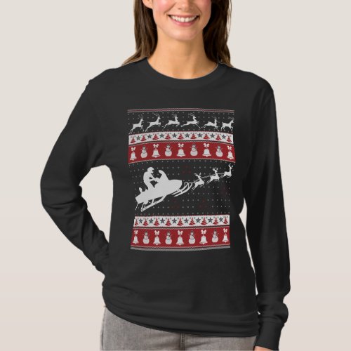 Snowmobile Ugly Christmas Sweater Xmas