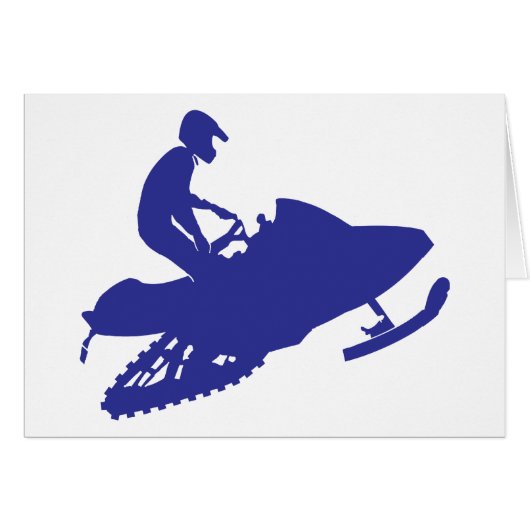 Snowmobiler/Navy Blue Sled Cards (Front Horizontal)