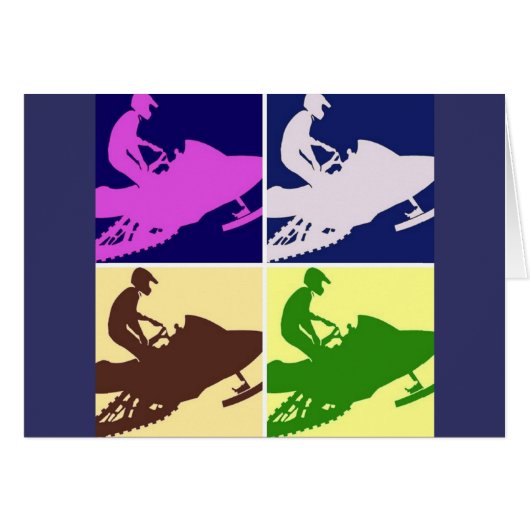 Snowmobiler/Pop Art Cards (Front Horizontal)
