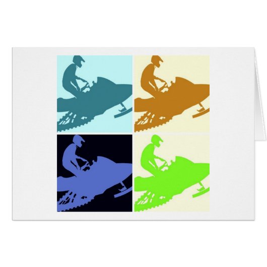 Snowmobiler/Pop Art Cards (Front Horizontal)