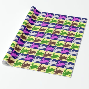 Snowmobiler Pop Art Wrapping Paper