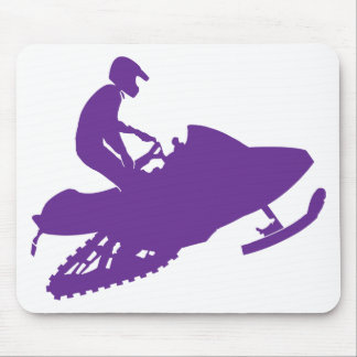 Snowmobiler/Purple Sled Mouse Pad