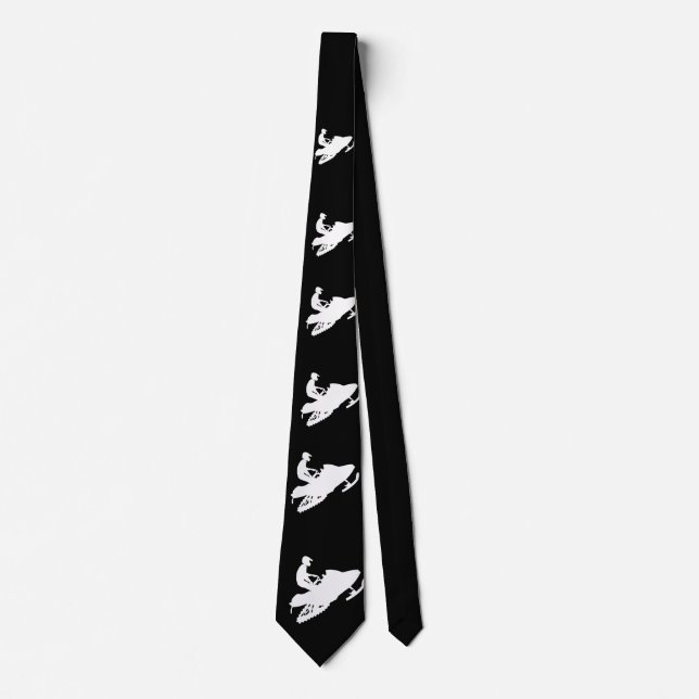 Snowmobiler White Sled Neck Tie (Front)