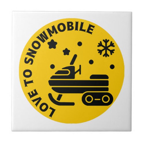 Snowmobiling 50  ceramic tile