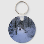 Snowmobiling After Fresh Snowfall Winter Keychain at Zazzle