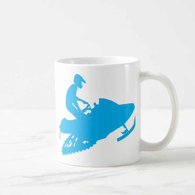 Snowmobiling Blue Sled Coffee Mug (Right)